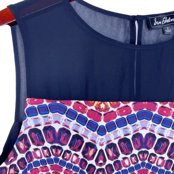 SAM EDELMAN Sleeveless Going Gray Z Dress Size Small in Multi Mosaic Print - Picture 7 of 16